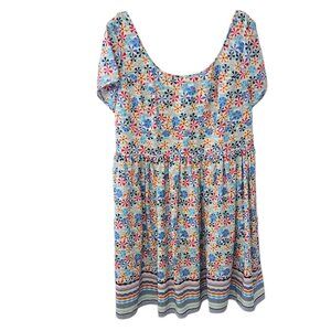 Eshakti Womens Umbrella Print Summer Vacation Resortwear Dress, Size 2X, 22W
